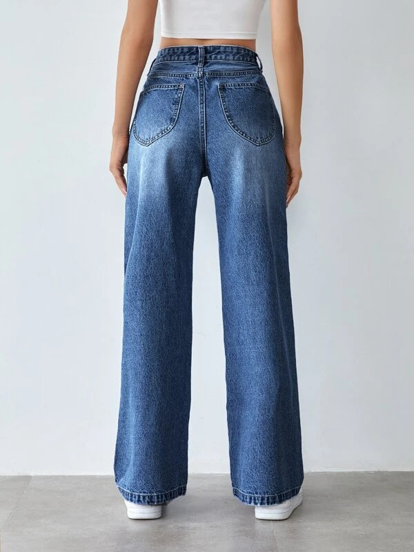 Drip Ripped Ice Blue Denim - DDL - 3058T STONE