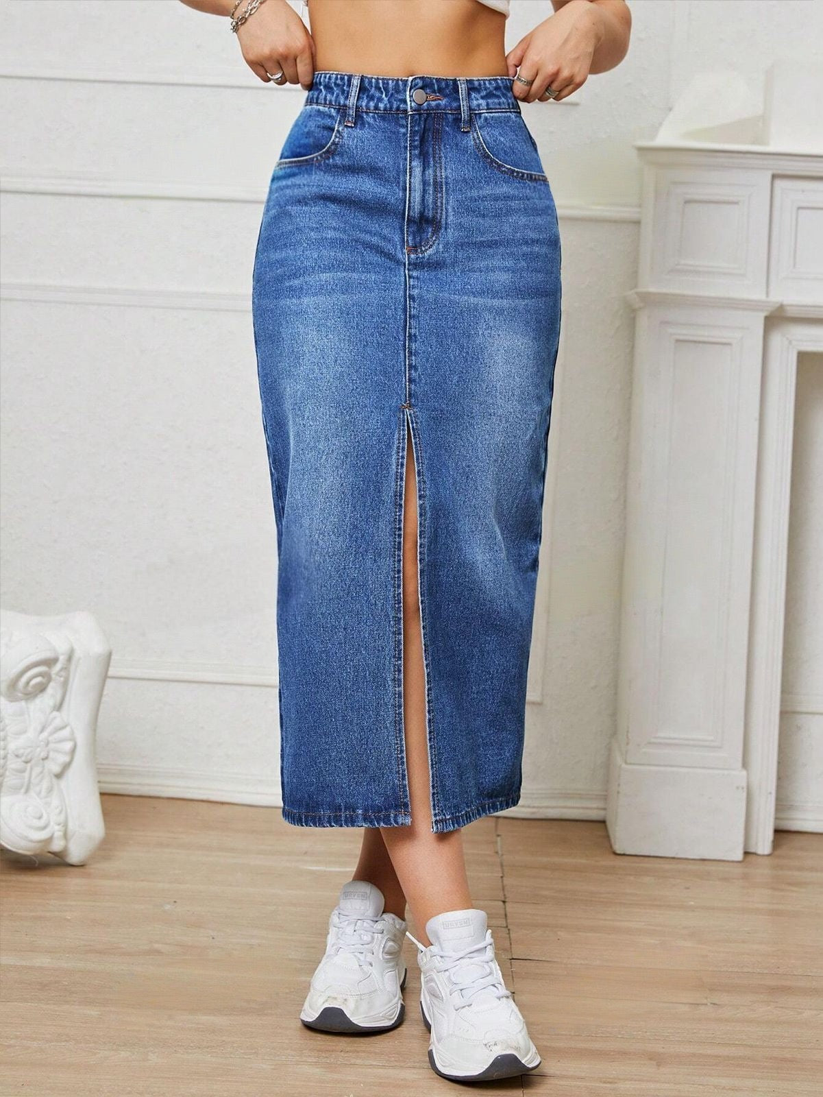 Dripdunk Maxily Skirt - Dark Blue Stone