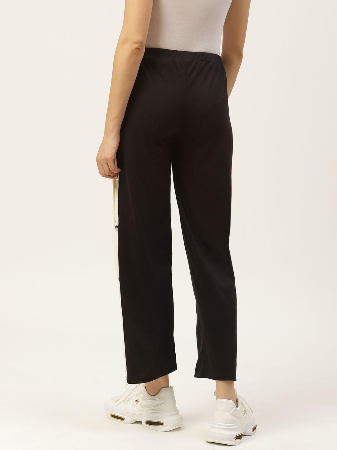 Laabha Women's Poly Cotton Side Stripe Trackpants