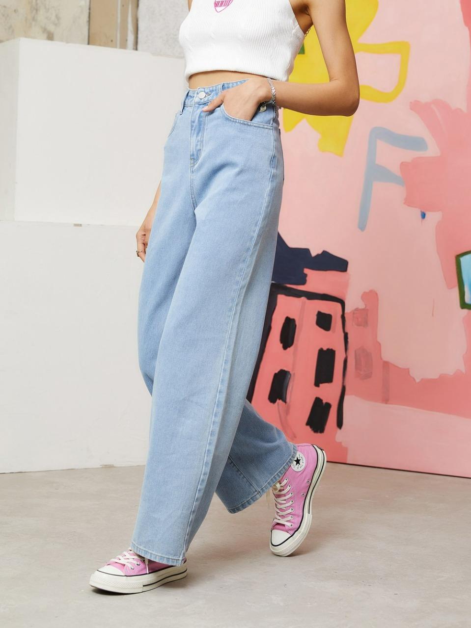 Women's Denim Solid Bell Bottom Jeans