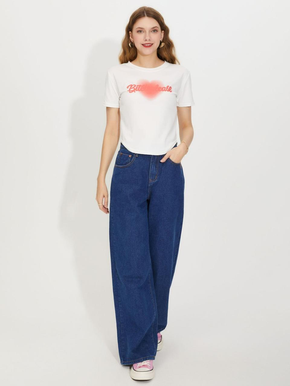 Women's Denim Solid Bell Bottom Jeans