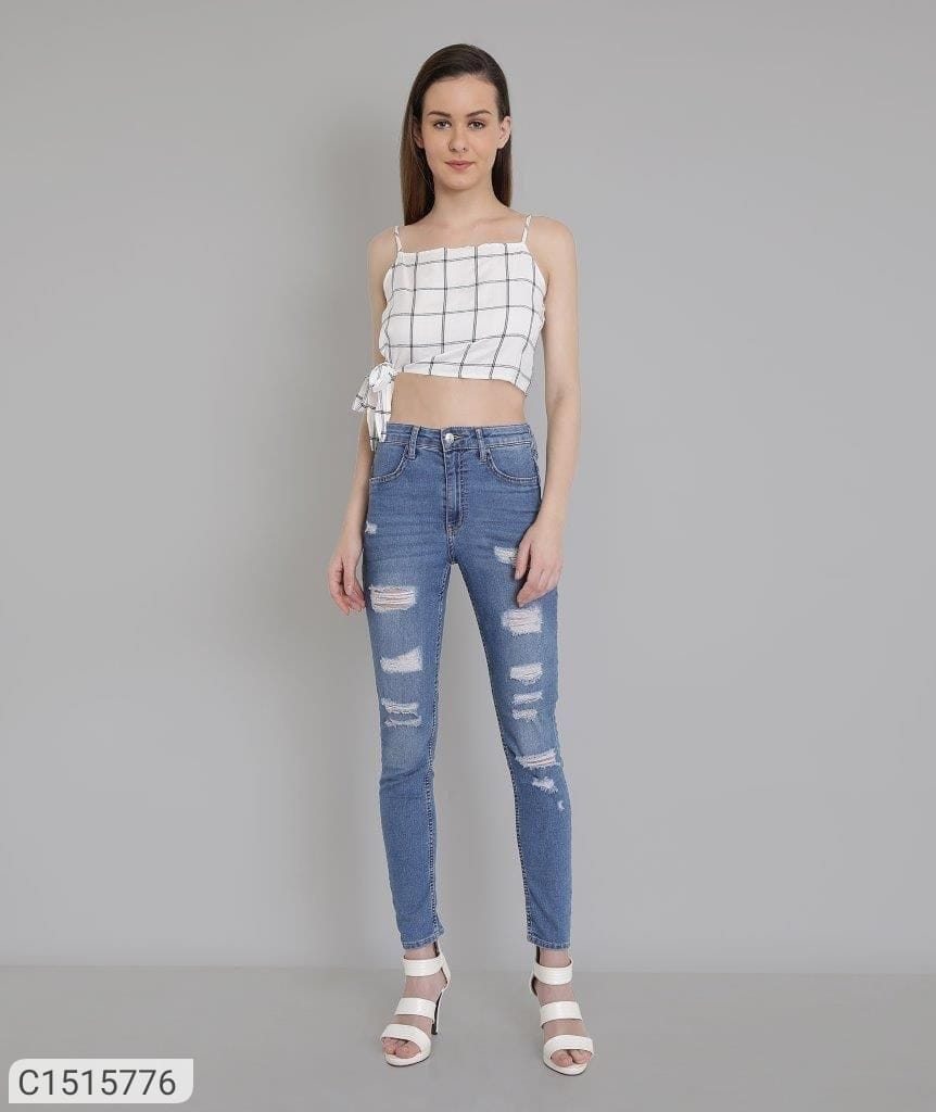 Cole checked crop top