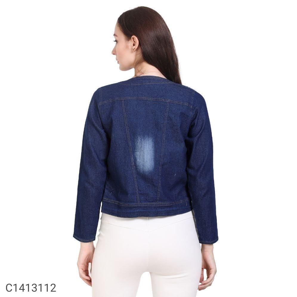 Solid denim jacket