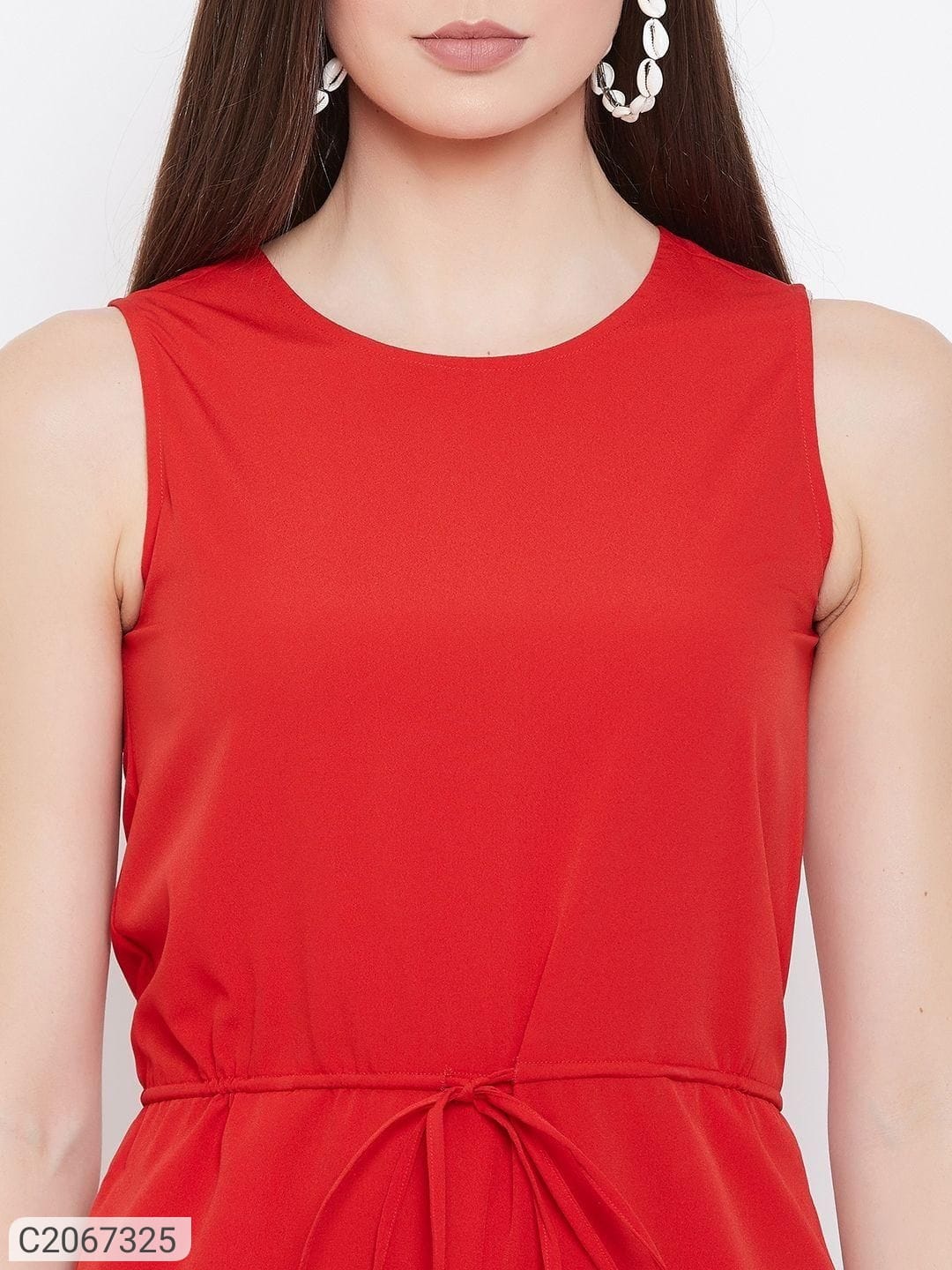 Flord red drop waist jumpsuit