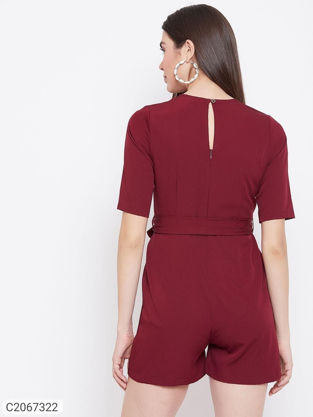 Flord red drop waist jumpsuit