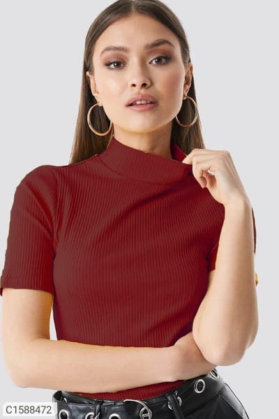Red Women Solidam T shirt