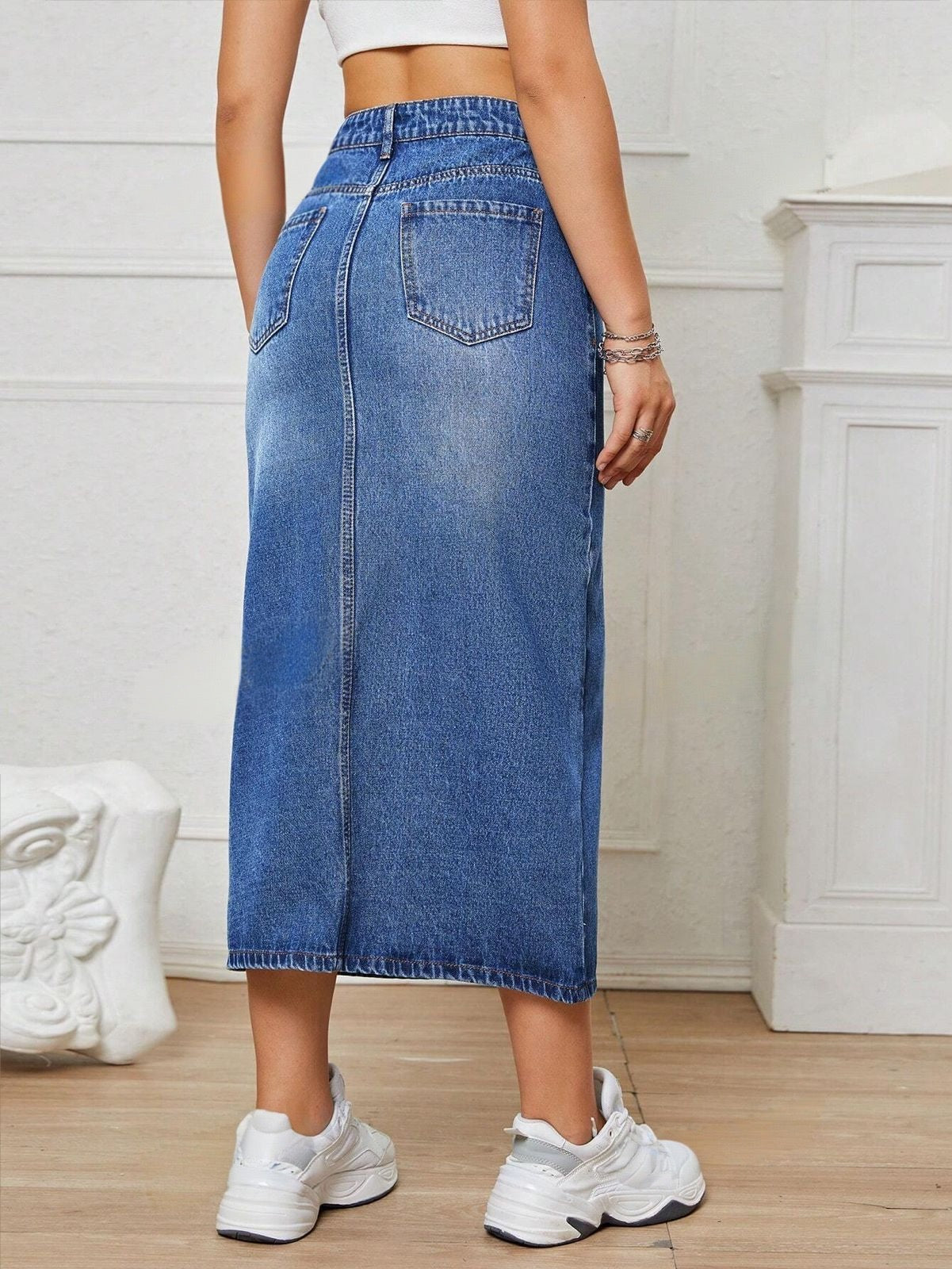 Dripdunk Maxily Skirt - Dark Blue Stone