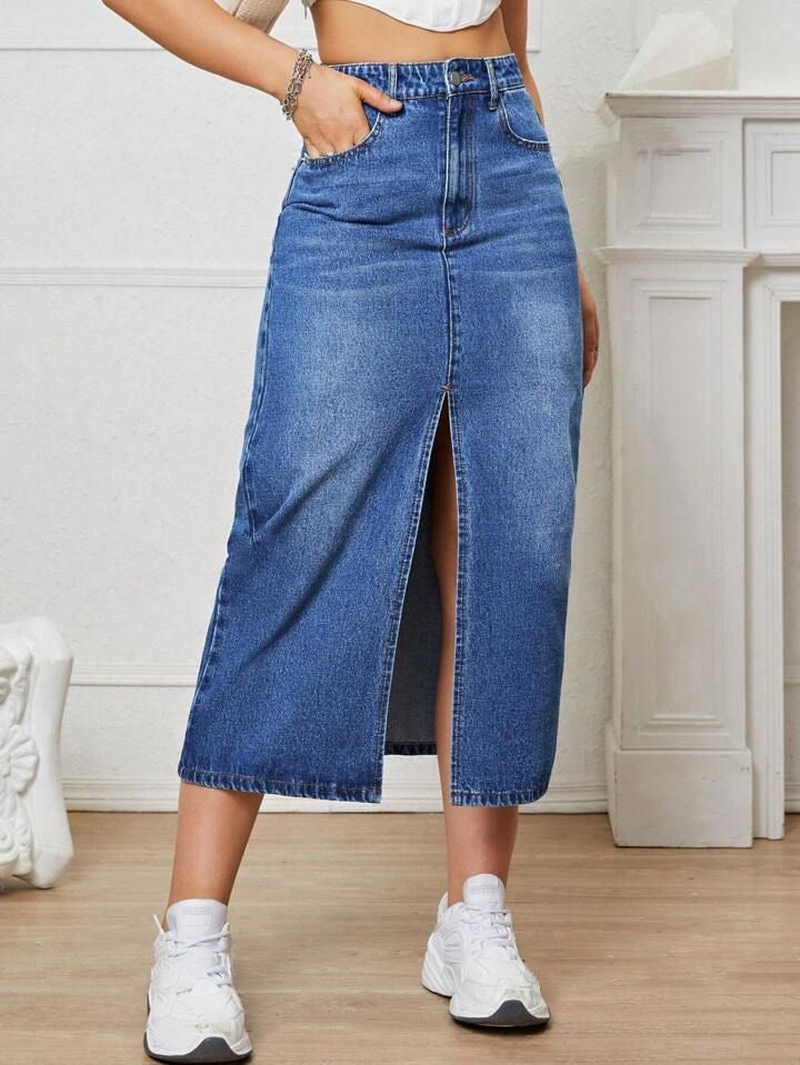 Dripdunk Maxily Skirt - Dark Blue Stone