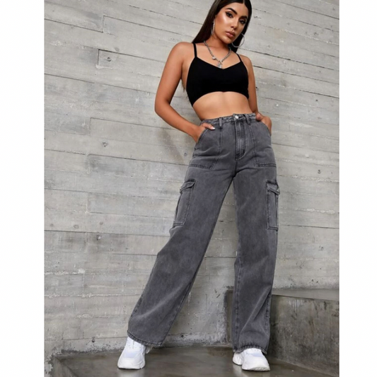 Good Girls GoneBad Cargo Denim - Grey - D-201