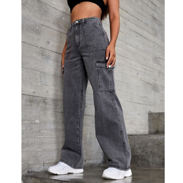 Good Girls GoneBad Cargo Denim - Grey - D-201