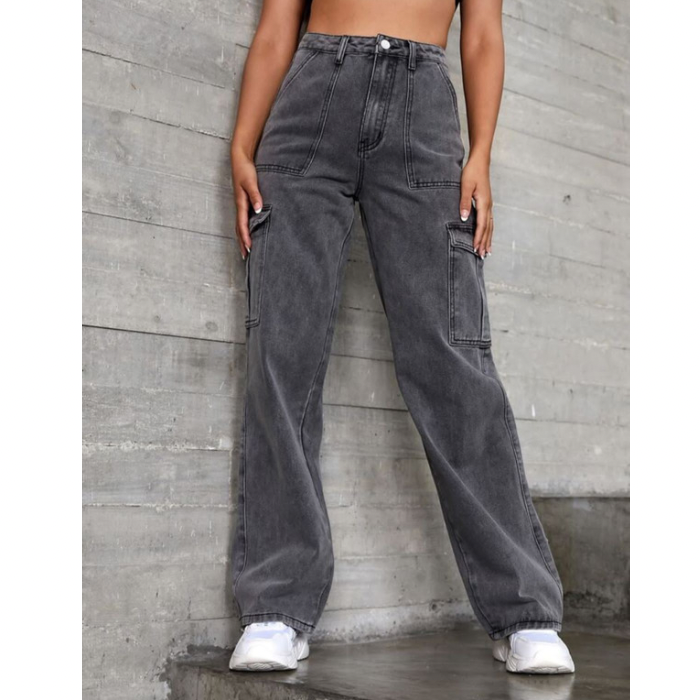 Good Girls GoneBad Cargo Denim - Grey - D-201