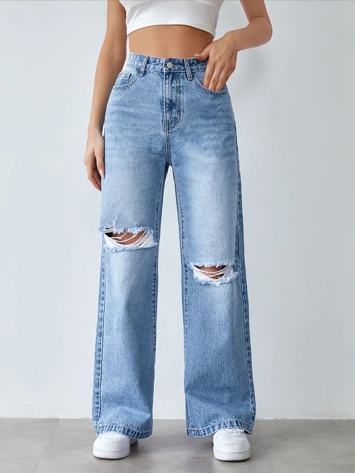 Drip Ripped Ice Blue Denim - DDL - 3058T  ICE TON