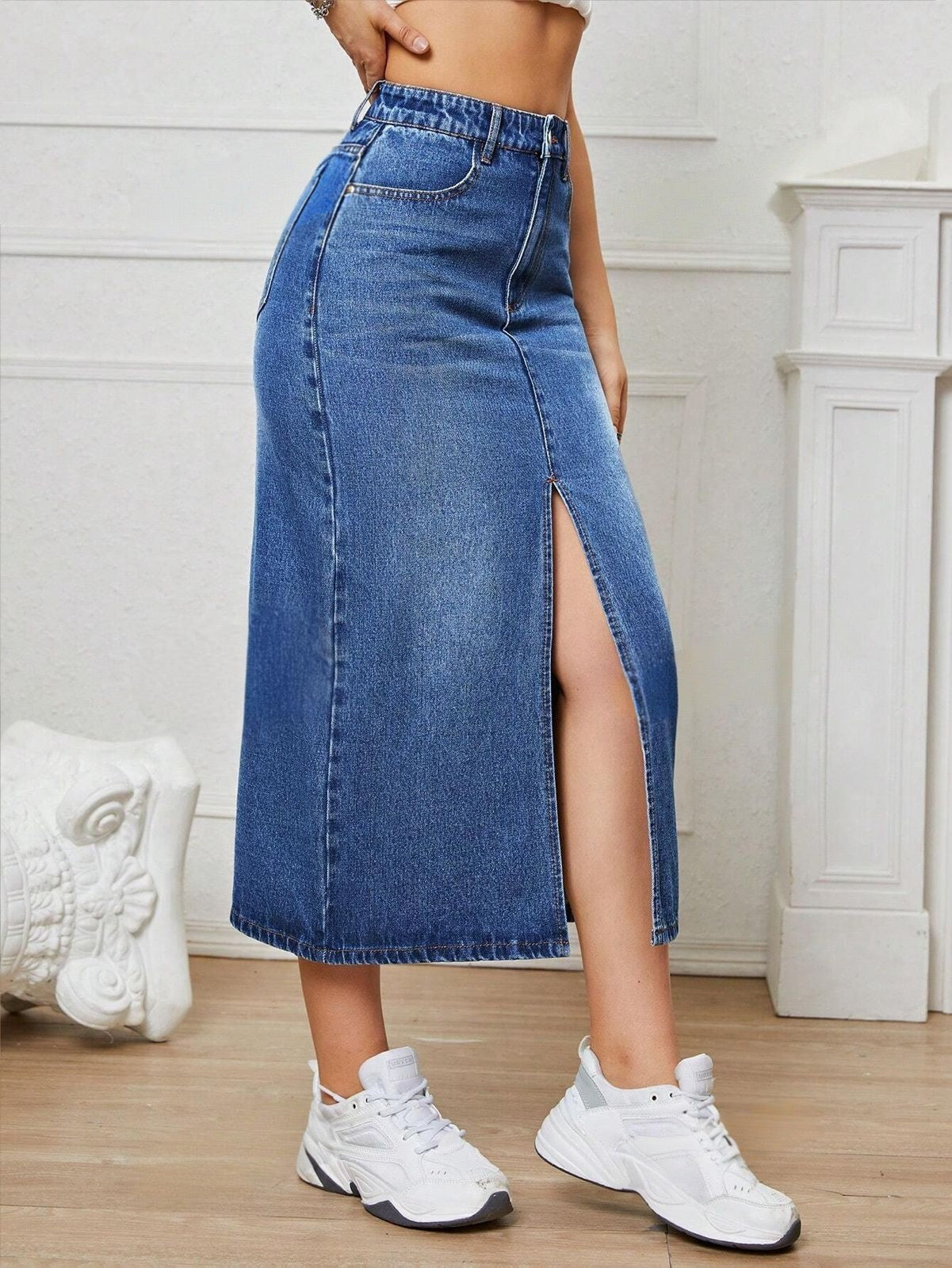 Dripdunk Maxily Skirt - Dark Blue Stone
