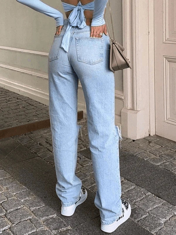 Drip Ripped Ice Blue Denims - Summer Edition - 3058T