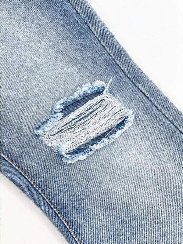 Drip Ripped Ice Blue Denims - Summer Edition - 3058T
