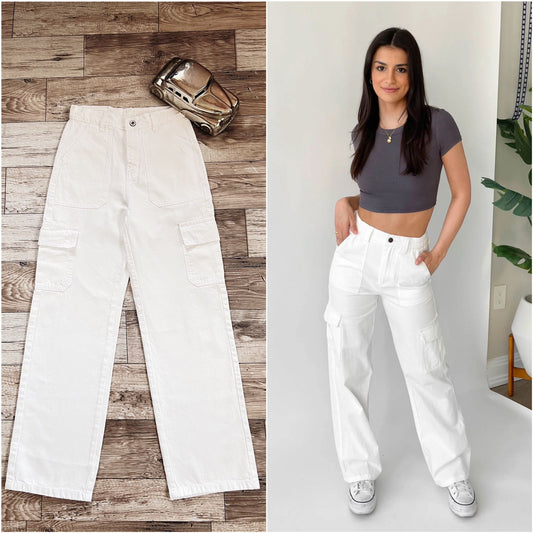 Wide Leg 6 Pocket Cargo Jeans