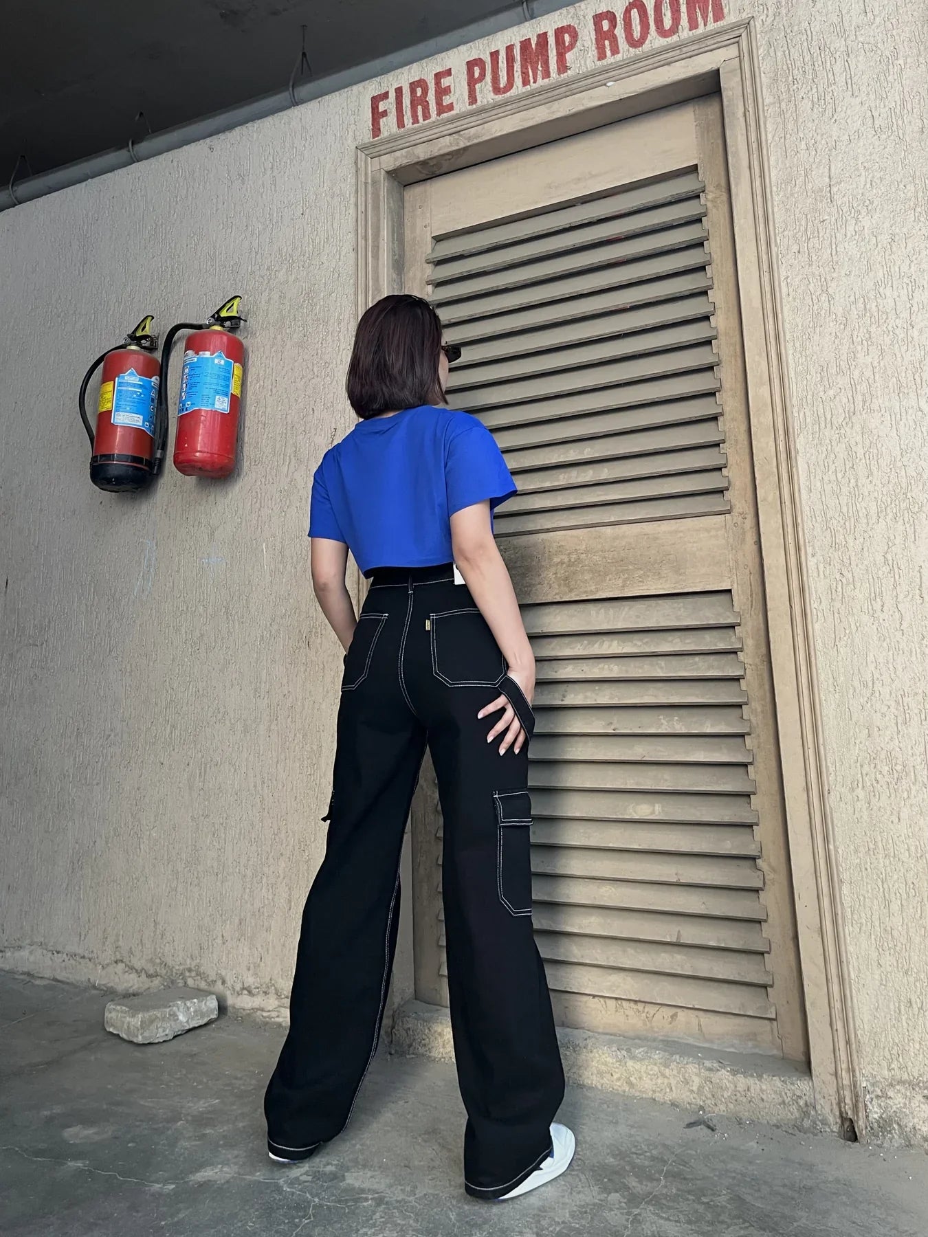 Dolf High Waist Cargo Denim