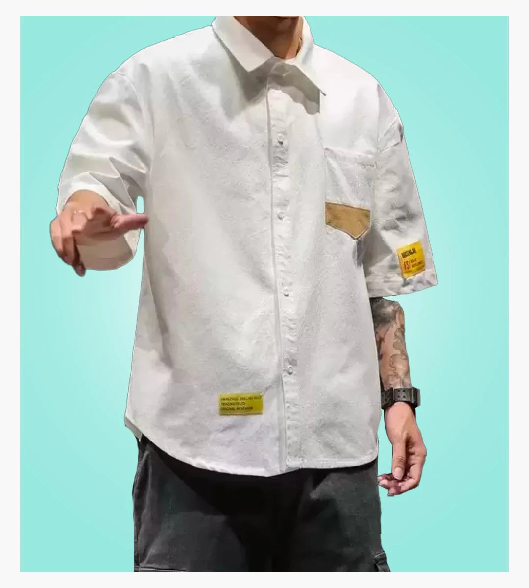 Cotton Solid Half Sleeves Mens Casual Shirt