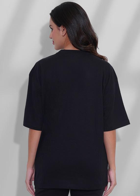 TeesHut Women's Casual Printed Oversized T-shirt
