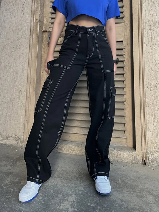 Dolf High Waist Cargo Denim
