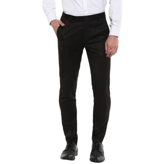 Lycra Blend Solid Slim Fit Mens Formal Trouser