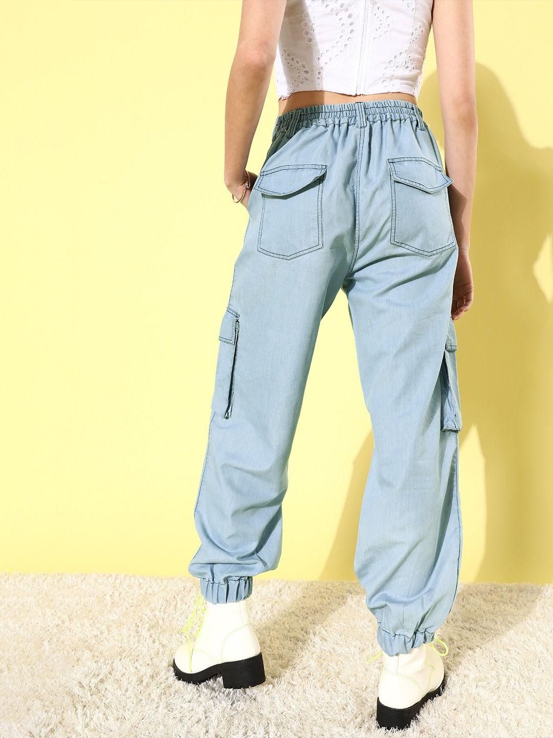 Style Quotient Women Stunning Blue Solid Jogger Trousers