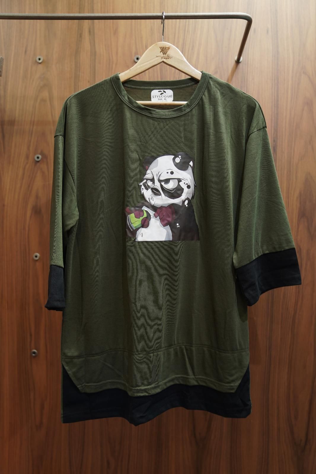 Men Printed Round Neck Navy Blue T-Shirt