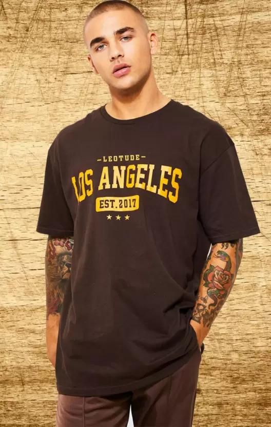 Men's Printed Loose Fit Half Sleeve T-shirt