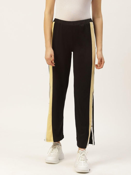 Laabha Women's Poly Cotton Side Stripe Trackpants