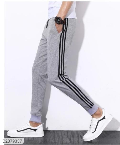 Spun blend Solid With Side Stripes Regular Fit Mens Sport Joggers