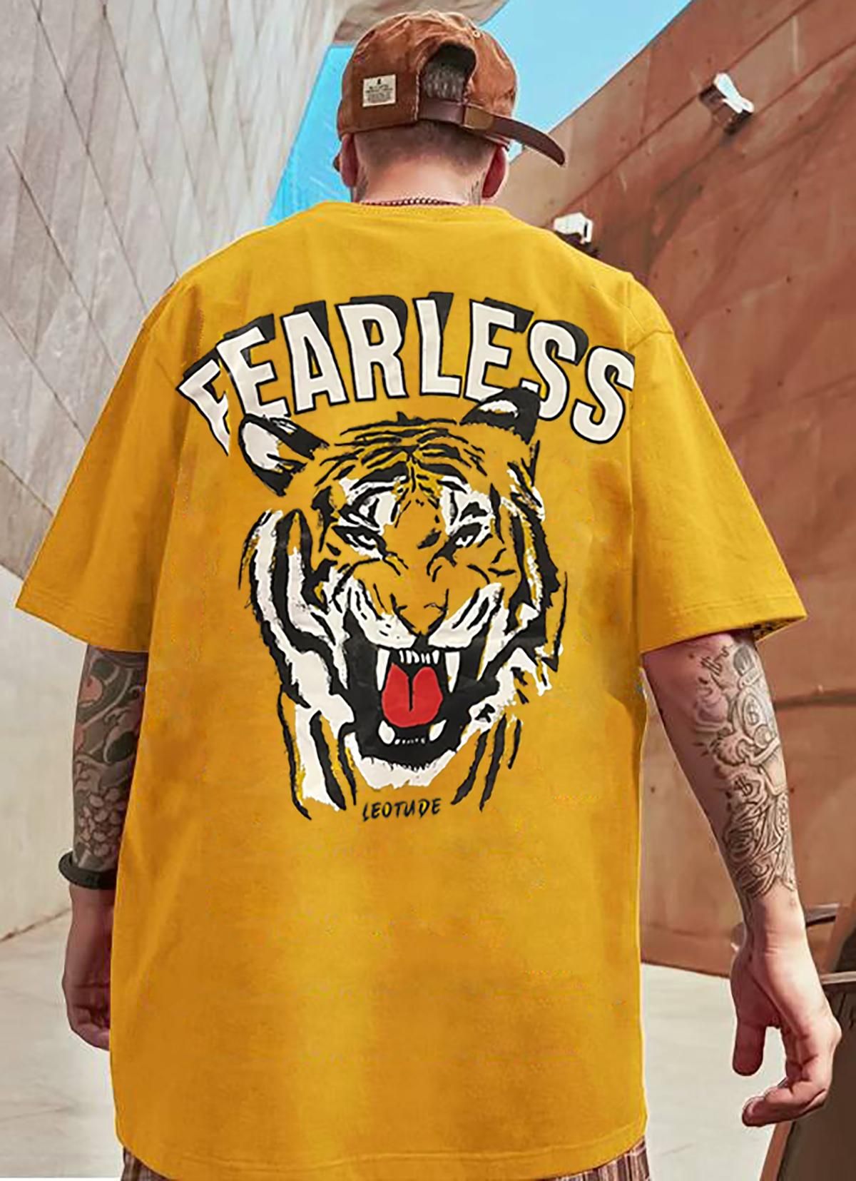 Men's Printed Loose Fit Half Sleeve T-shirt