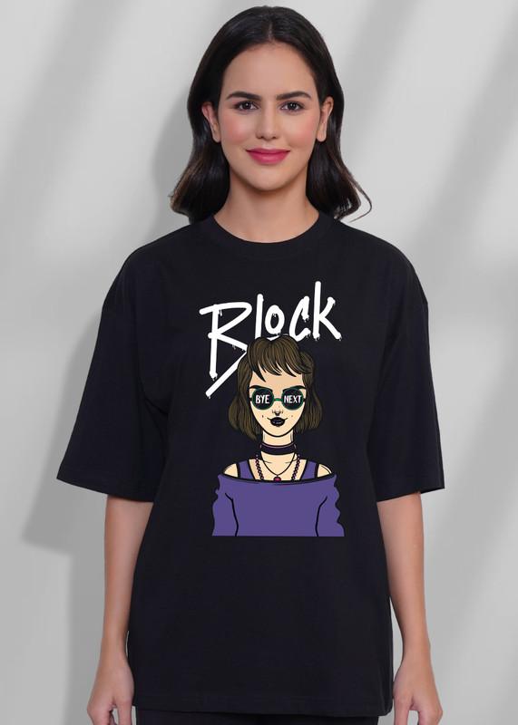 TeesHut Women's Casual Printed Oversized T-shirt