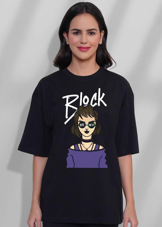 TeesHut Women's Casual Printed Oversized T-shirt