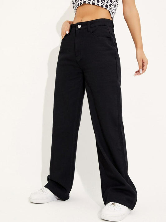 Women's Denim Solid Bell Bottom Jeans