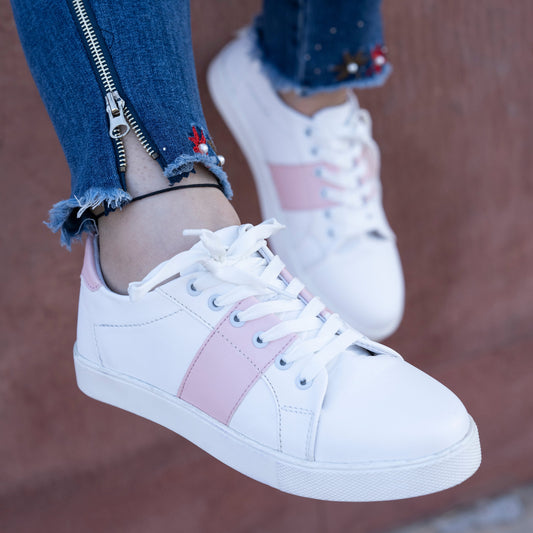 Pean White Sneaker Pink Loop