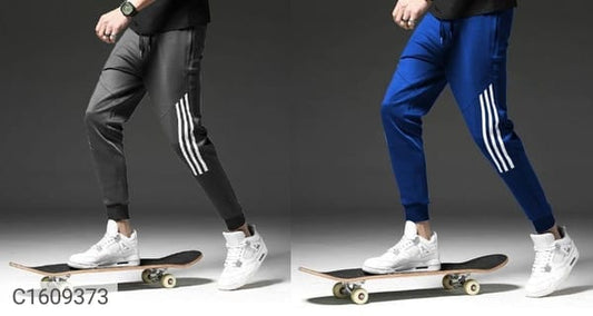 Pack of 2 - Solid Stripe Lower (Buy 1 get 1 free ) Grey + Blue