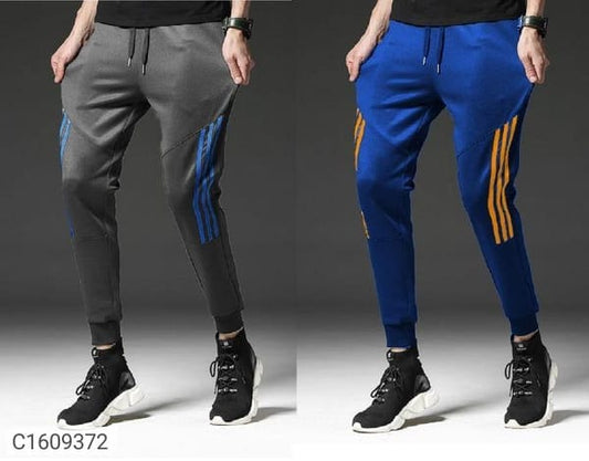 Pack of 2 - Solid Stripe Lower (Buy 1 get 1 free ) Grey + Blue
