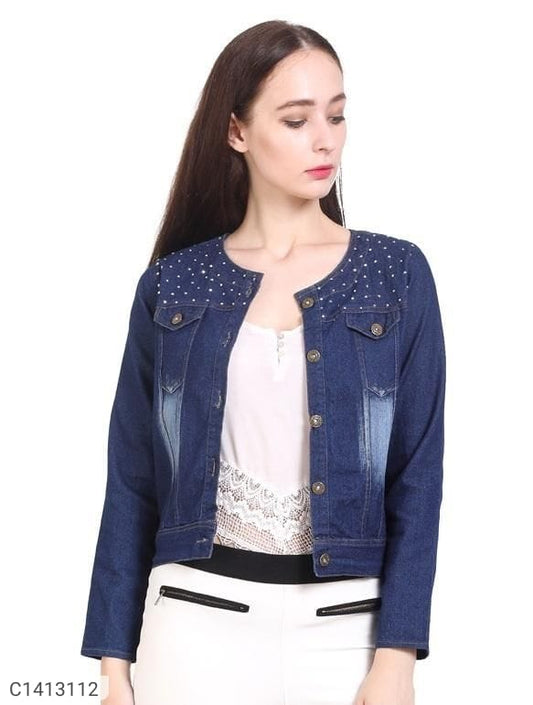 Solid denim jacket