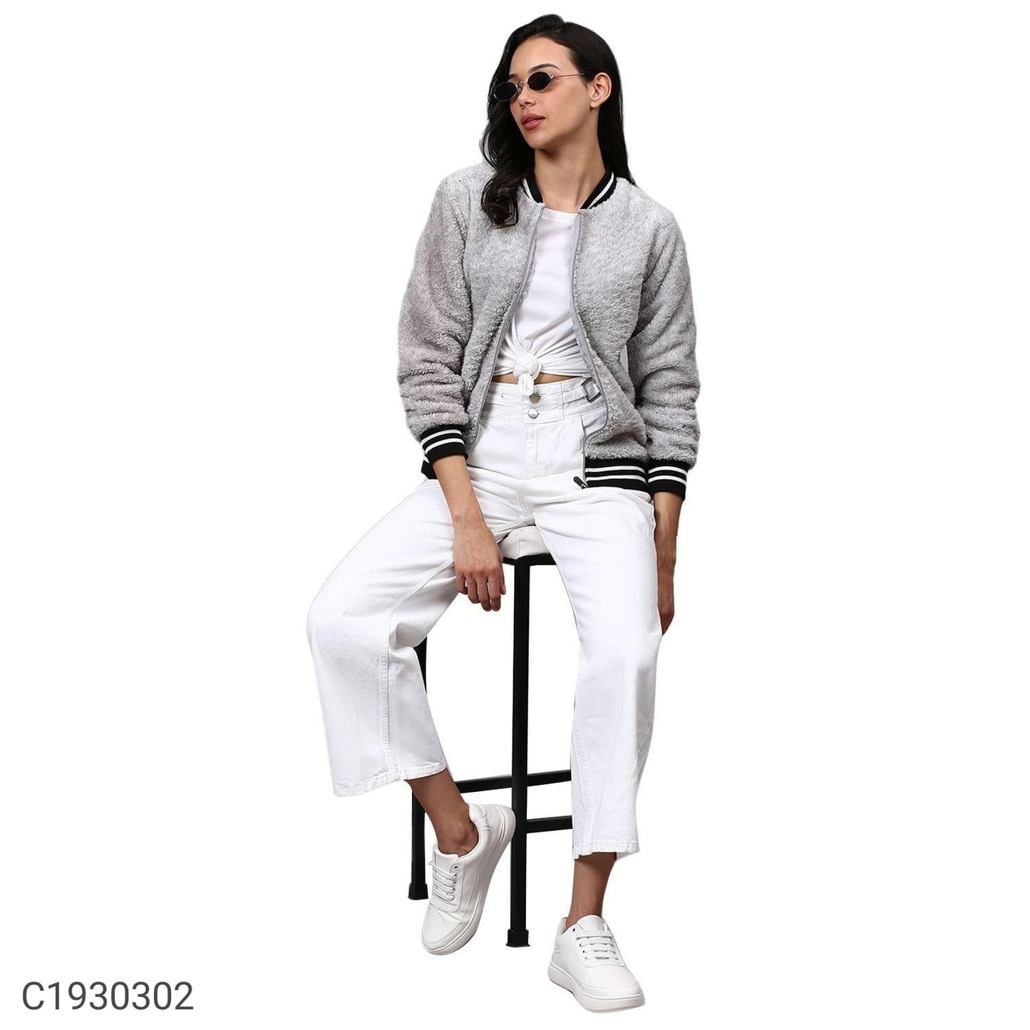Grey baseball jacket