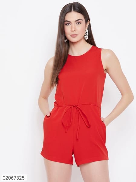 Flord red drop waist jumpsuit