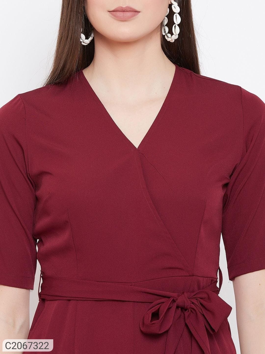 Flord red drop waist jumpsuit