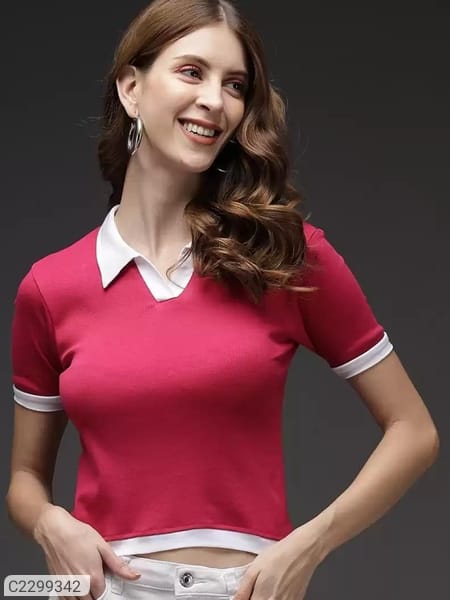 Women's Lycra Blend Solid Tops
