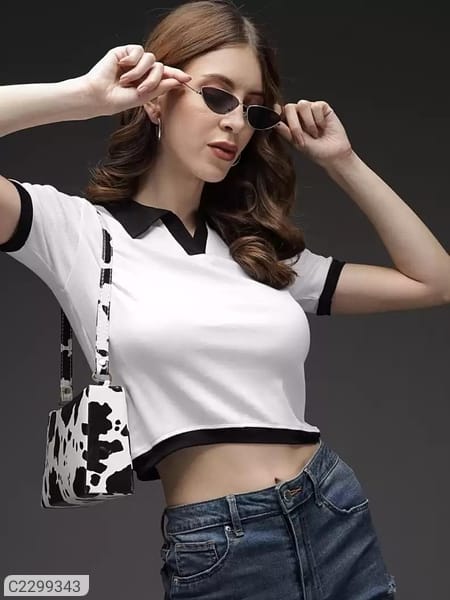 Women's Lycra Blend Solid Tops