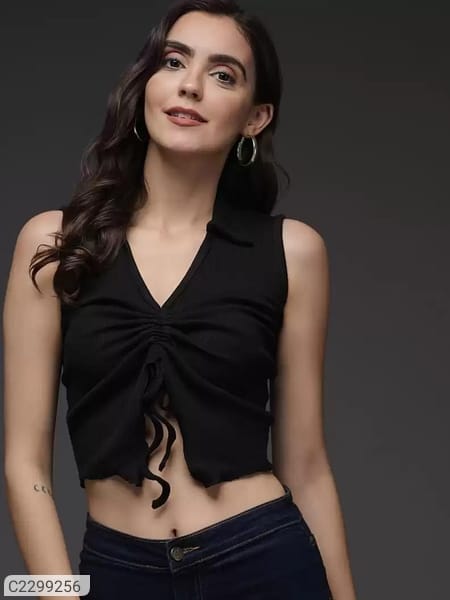 Women's Lycra Blend Solid Tops