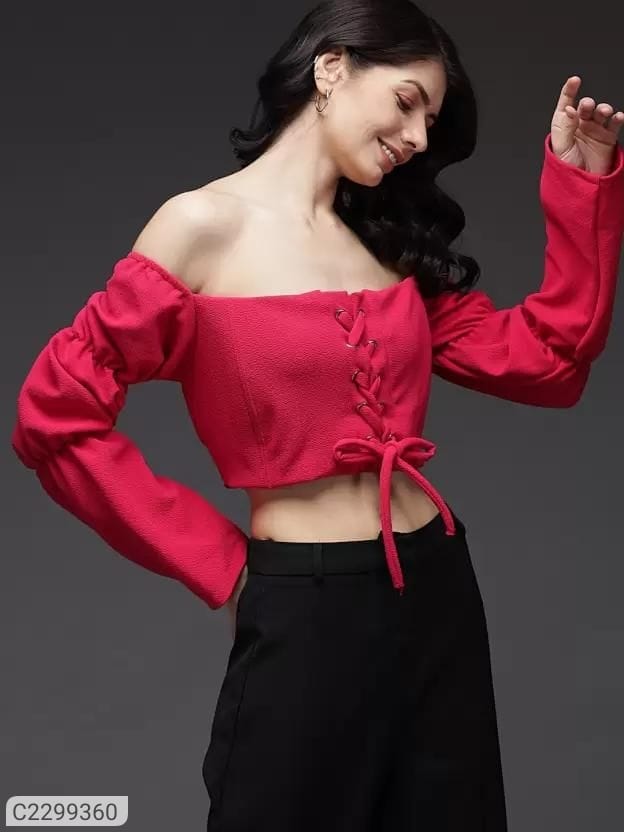 Women's Lycra Blend Solid Tops