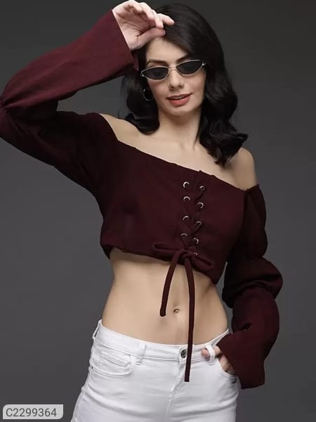 Women's Lycra Blend Solid Tops