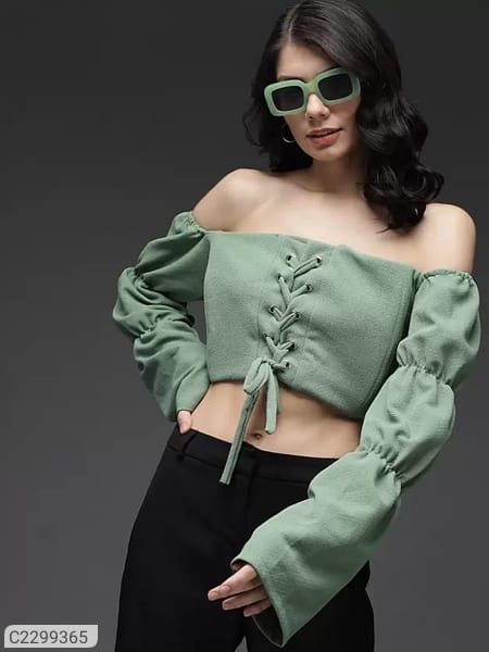 Women's Lycra Blend Solid Tops