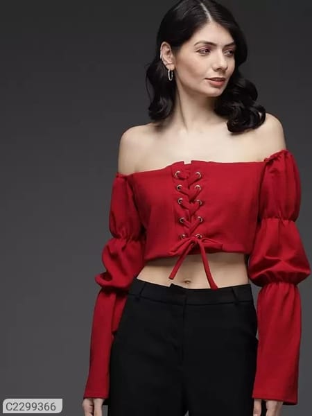 Women's Lycra Blend Solid Tops