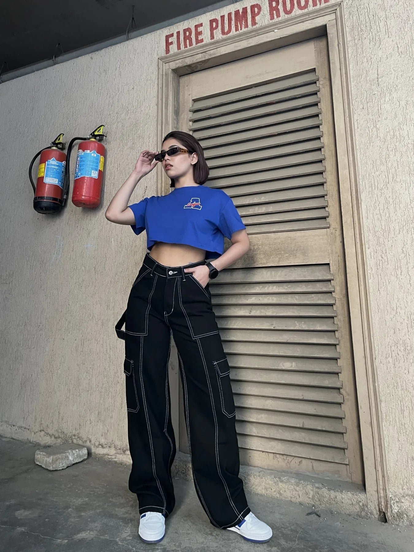 Dolf High Waist Cargo Denim