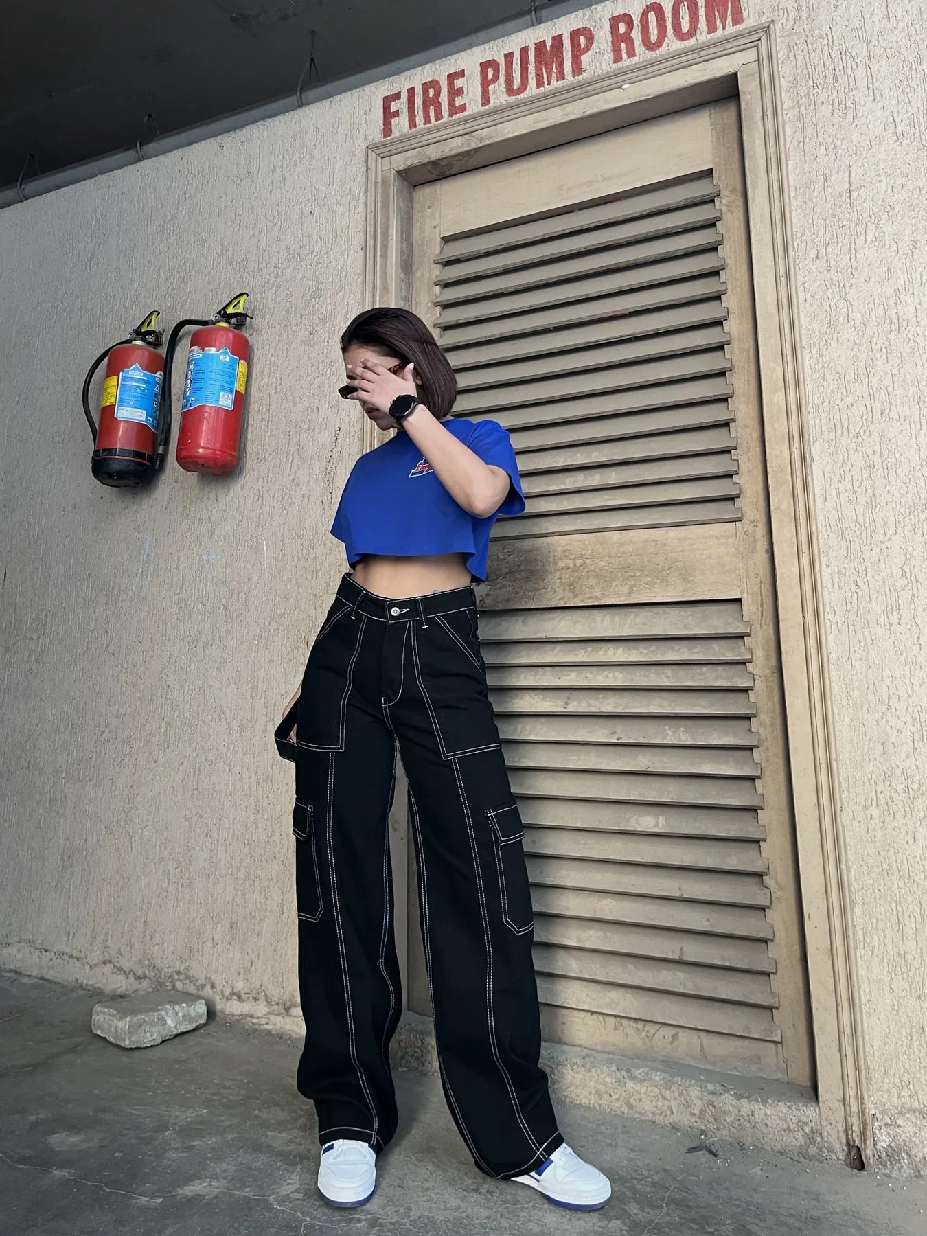 Dolf High Waist Cargo Denim